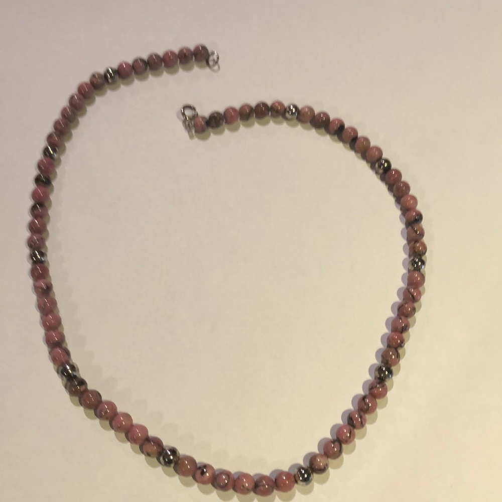Pink bead necklace